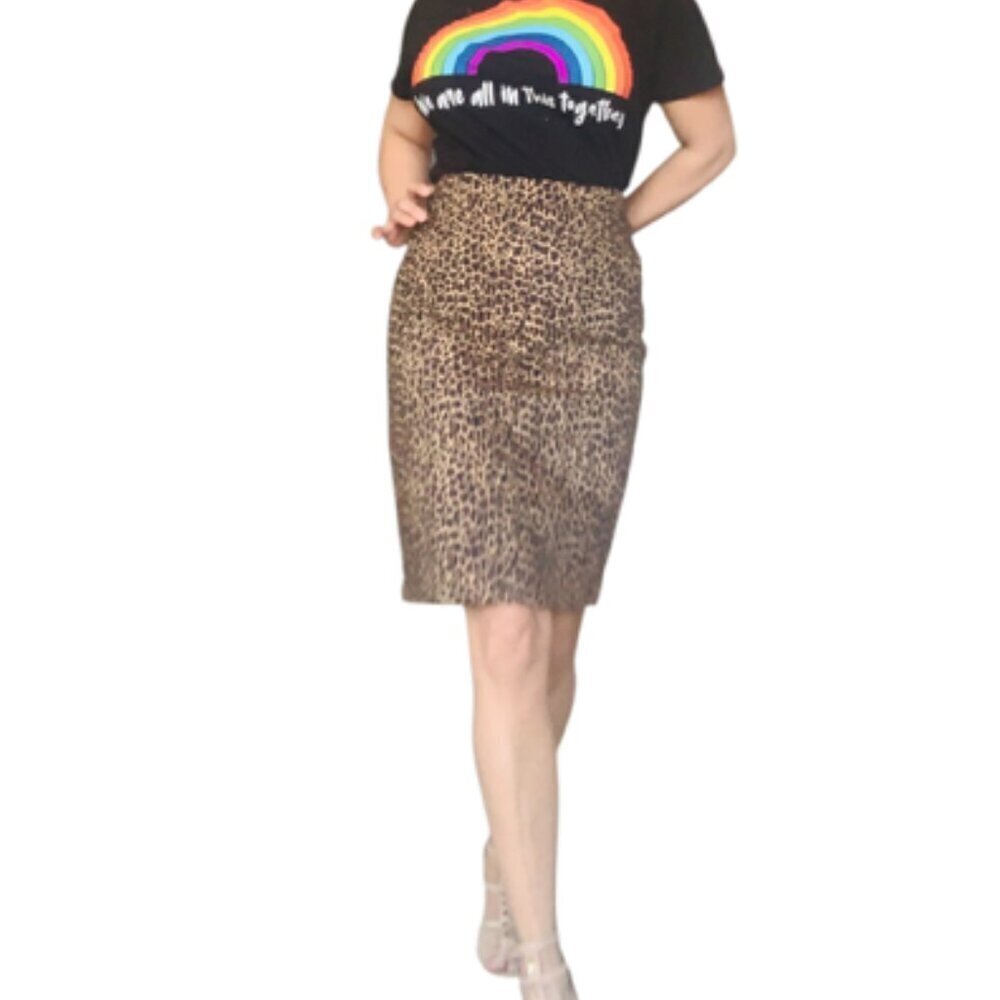 J. Crew leopard print pencil skirt